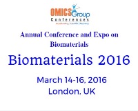 Biomaterials 2016 - Annual Conference & Expo on Biomaterials to be held from 2016 March 14-16, at London, UK
